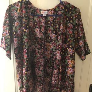 Lularoe Purple Floral Bianka Size 3